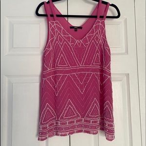 Womens Beaded Pink Blouse top size small